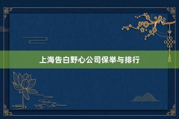 上海告白野心公司保举与排行